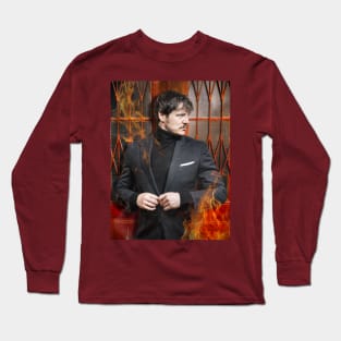 Pedro Pascal on Fire Long Sleeve T-Shirt